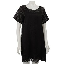 FINAL SALE Ellen Tracy Women's Black Burnout Dress
