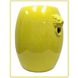 Dragon Head Yellow Ceramic Garden Stool