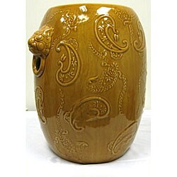 Dragon Head Honey Ceramic Garden Stool