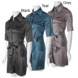 Scarlett Junior's Short-sleeve Satin Shirt Dress