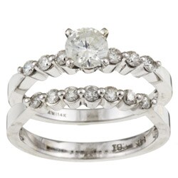 14k White Gold 1ct TDW Diamond Wedding Rings Set (G-H, I2)