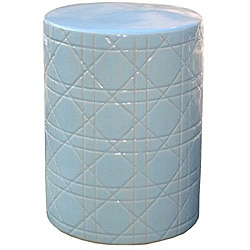 Cane Round Ocean Ceramic Stool