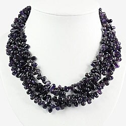 Silver Amethyst Bead Necklace (Thailand)