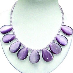 Handmade Purple Teardrop Calcite Beaded Necklace (Thailand)