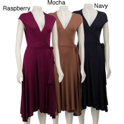 Frenzii Women's Cap-sleeve Wrap Dress