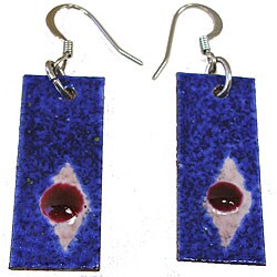 Blue Rectangular Earrings With Dots (Chile)