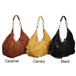 Andrew Marc 'Pricilla' Leather Pleated Hobo Bag