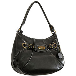 Isaac Mizrahi Women's Black Synthetic Leather Hobo Bag