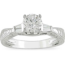 14k White Gold 7/8ct TDW Diamond Engagement Ring (H-I, I1-I2) (Size 6)