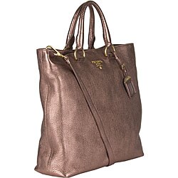 Prada 'Vitelo Daino' Metallic Tote Bag