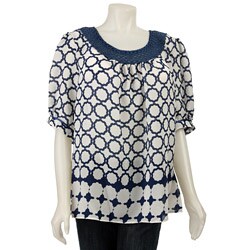 FINAL SALE Piano Women's Plus Size Short-sleeve Geo Print Top