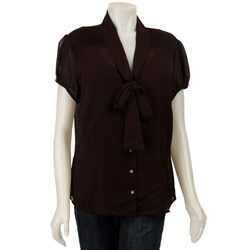 FINAL SALE Piano Women's Plus Size Tie-front Blouse