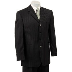 Sean John Men's Grey Pinstripe Wool 4-button Suit
