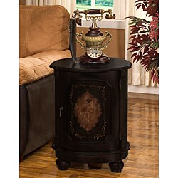 Hand-painted Black Drum Table