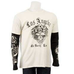 Ed Hardy Men's Double-sleeve Gothic Sign T-shirt