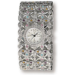 Bellagio Women's Divina Series Multicolor Crystal Bracelet Watch