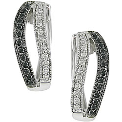10k Gold 1/3ct TDW Black/ White Diamond Earrings (I-J, I2-I3)