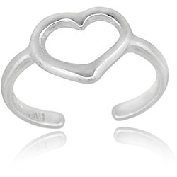 Sterling Silver 'Heart Outline' Toe Ring