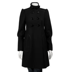 Miss Sixty Women's Double-breasted Empire Seam Wool Coat