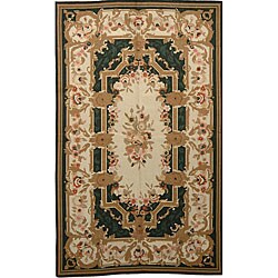 Vintage Green French Tapestry Rug (3'1 x 5')
