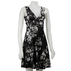 Nicewear Women's Sleeveless Double-V-neck Full-flare Dress