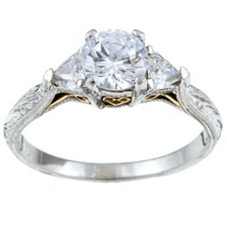 Tacori Platinum/ 18k Gold CZ/ 1/3ct TDW Diamond Ring