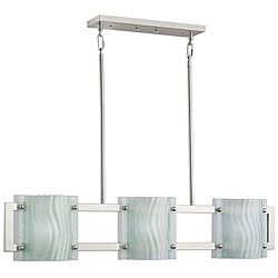 Brushed Nickel 3-light Contemporary Island Light 