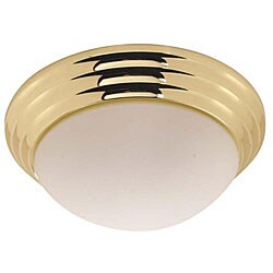 Polished Brass Two-light Flush Mount Ceiling Fixture