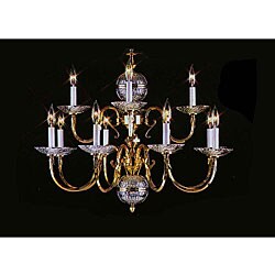 Polished Brass 12-light Chandelier