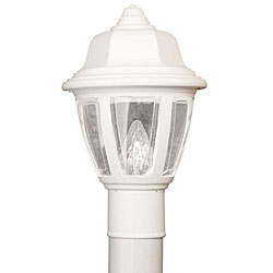 White 1-light Outdoor Post Head Lamp