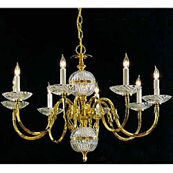 Polished Brass 8-light Crystal Chandelier
