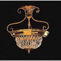 Semi Flush 5-light Polished Brass Finish Chandelier