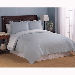 Coventry Pale Blue Matelasse Quilt Set