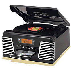 Crosley CR712-BK Autorama Turntable with CD Player/AM/FM Radio