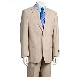 Claudio Morelli Men's Beige Stripe Wool 2-button Suit
