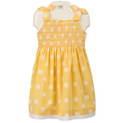 FINAL SALE Laura Ashley Toddler Girl's Yellow Polka Dot Dress