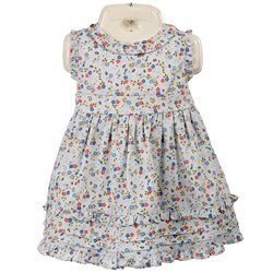 FINAL SALE Laura Ashley Infant Girl's Blue Floral Ruffle Dress