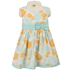 FINAL SALE Laura Ashley Infant Girl's White/ Blue Floral Dress