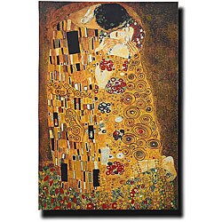 Klimt 'The Kiss' Hand Brush Stroked Giclee Canvas Art