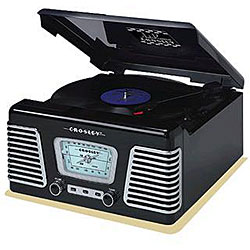 Crosley CR711-BK Black Autorama Turntable with AM/FM Radio