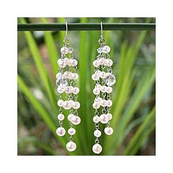 Sterling Silver Pearl 'Promise' Earrings (Thailand)
