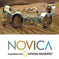 Silver Smokey Quartz/ Citrine 'Imperial' Bracelet (India)