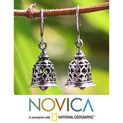 Sterling Silver 'Temple Bell' Earrings (Thailand)