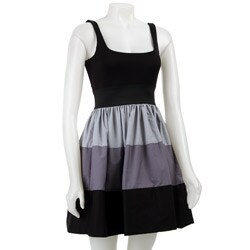 Necessary Objects Junior's Colorblock Babydoll Dress