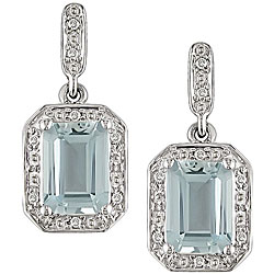 Show me your earrings! : wedding P12046875 10k White Gold Aquamarine and Diamond Earrings