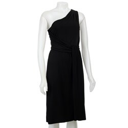 Connected Apparel Women's One-shoulder Grecian Dress