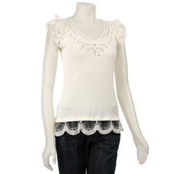 Nylon by Dex Women's Lace Trimmed Blouse