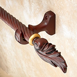 Cassidy West 4-foot Twist Wood Curtain Rod Set