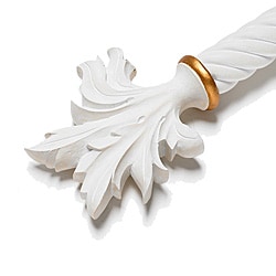 Cassidy West 6-foot Whitewash Twisted Wood Curtain Rod Set