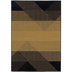 Laguna Beige/ Black Polypropylene Rug (7'3 x 10'6)